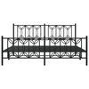 vidaXL Estructura cama sin colch&oacute;n con estribo metal negro 183x213 cm
