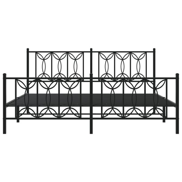 vidaXL Estructura cama sin colch&oacute;n con estribo metal negro 183x213 cm