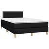 vidaXL Cama box spring con colch&oacute;n LED tela negro 120x200 cm