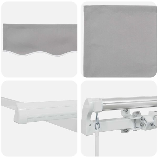 vidaXL Toldo Retráctil Gris claro 400 x 300 cm Poliéster