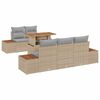 vidaXL Conjunto de sof&aacute; de jard&iacute;n 6 uds. Beige Polirat&aacute;n