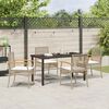 vidaXL Conjunto de Comedor de Jard&iacute;n 5 pcs Beige rat&aacute;n sint&eacute;tico