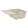 vidaXL Lavabo Beige 620 x 500 mm 80% Cuarzo y 20% Resina
