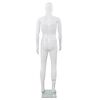 vidaXL Maniquí de hombre completo base vidrio blanco brillante 185 cm