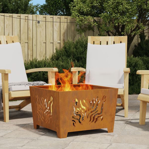 vidaXL Hoguera Marrón 60 x 60 x 40 cm Acero