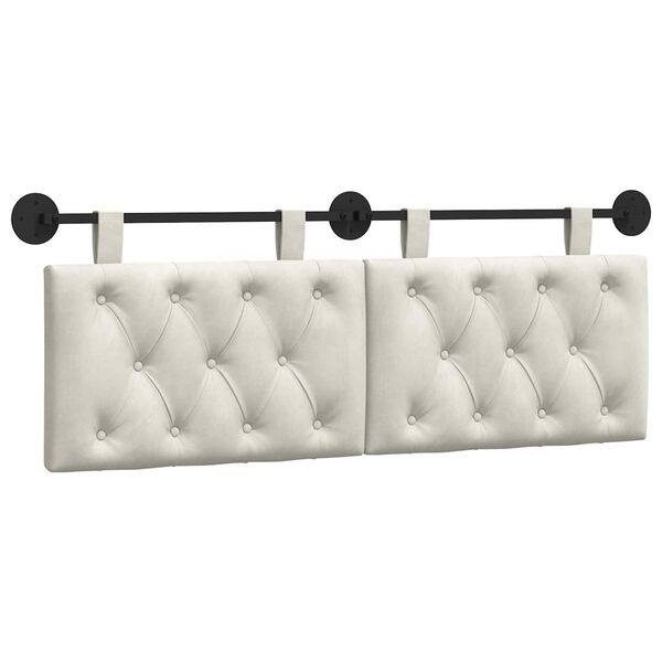 vidaXL Cabecera Colgante Crema 150 x 55 x 7 cm Terciopelo