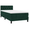 vidaXL Cama box spring con colch&oacute;n terciopelo verde oscuro 80x200 cm