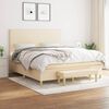 vidaXL Cama box spring con colch&oacute;n tela color crema 180x200 cm
