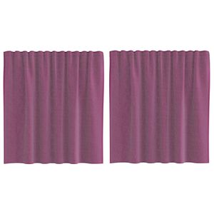 vidaXL Cortinas de gasa con trabillas 2 uds morado 140x140 cm