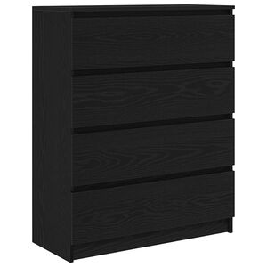 vidaXL Aparador de madera de roble negro 80x35x99 cm