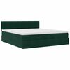 vidaXL Estructura de cama otomana con colch&oacute;n verde oscuro 180x200 cm