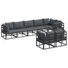 vidaXL Conjunto de sof&aacute;s de jard&iacute;n 8 uds. Negro Aluminio