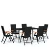 vidaXL Juego de comedor para jard&iacute;n 7 piezas negro