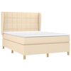 vidaXL Cama box spring con colch&oacute;n tela color crema 140x200 cm