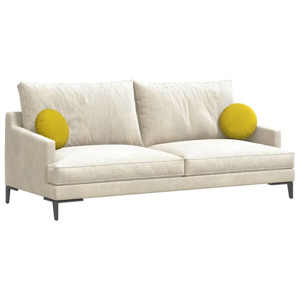 vidaXL Cojines para asiento 2 pcs Amarillo Ø 40 x 13 cm Terciopelo