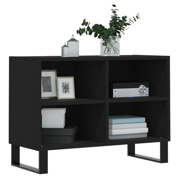 vidaXL Mueble de TV madera de ingenier&iacute;a negro 69,5x30x50 cm