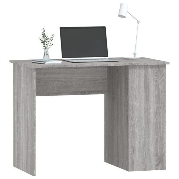 vidaXL Escritorio de madera contrachapada gris Sonoma 100x55x75 cm