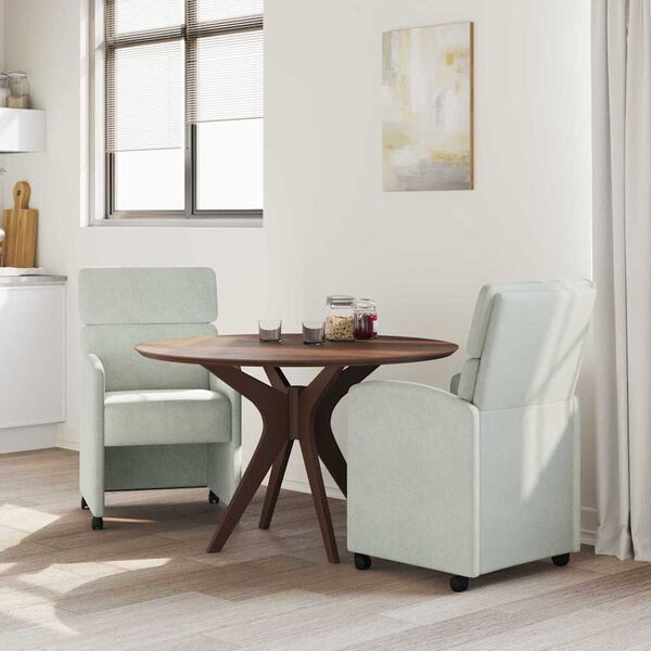 vidaXL Sillas de Comedor con Ruedas 2 pcs Gris claro 58 x 65 x 98 cm