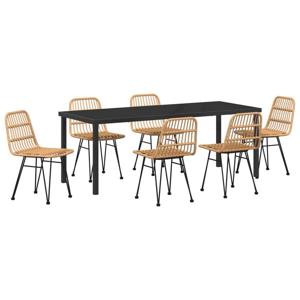 vidaXL Conjunto de Comedor de Jard&iacute;n 7 pcs Marr&oacute;n