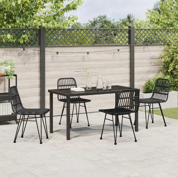 vidaXL Conjunto de Comedor de Jard&iacute;n 5 pcs Negro