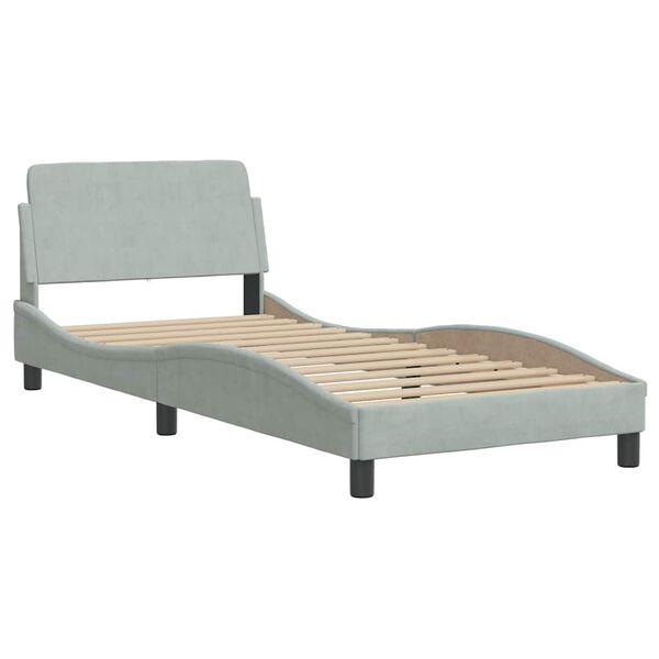 vidaXL Estructura de cama Dover terciopelo gris claro 80x200 cm