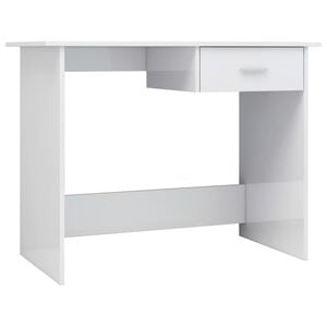 vidaXL Escritorio de aglomerado blanco brillante 100x50x76 cm