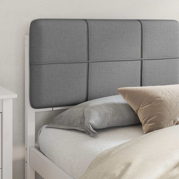 vidaXL Estructura de Cama con Cabecera Tapizada Gris oscuro