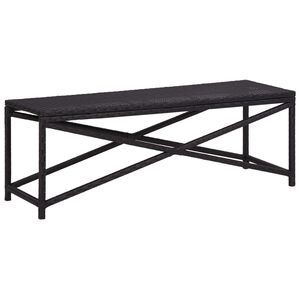vidaXL Banco de jard&iacute;n rat&aacute;n sint&eacute;tico negro 120 cm