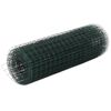 vidaXL Alambrada de gallinero acero recubrimiento PVC verde 25x0,5 m