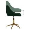 vidaXL Sillas de comedor giratorias 2 unidades terciopelo verde oscuro