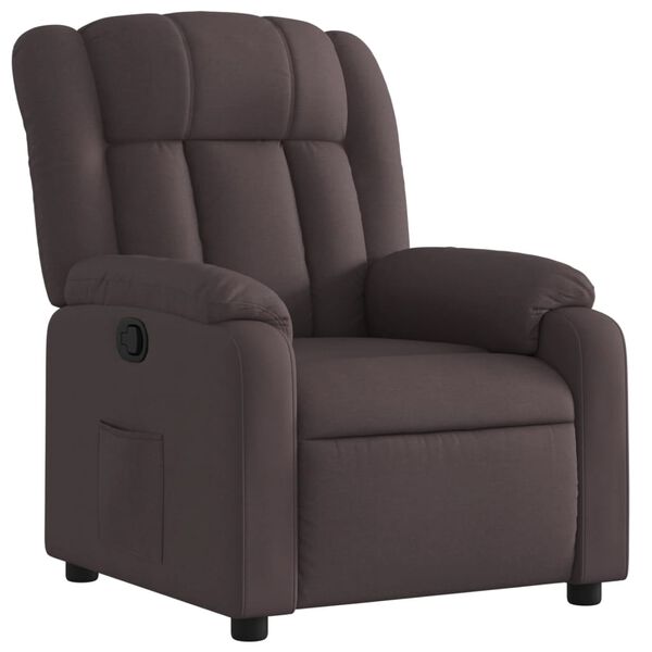 vidaXL Sill&oacute;n reclinable de tela marr&oacute;n oscuro
