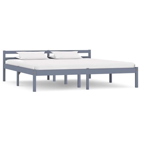 vidaXL Estructura de cama sin colchón madera de pino gris 180x200 cm