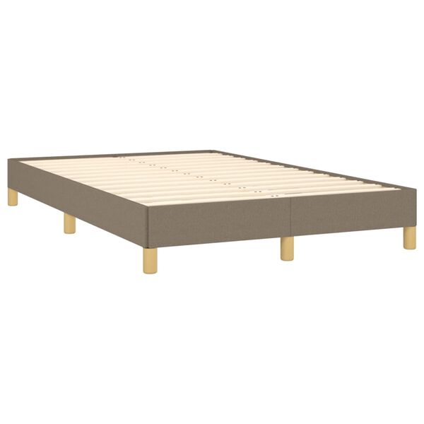 vidaXL Cama box spring con colch&oacute;n tela gris taupe 120x190 cm