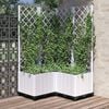 vidaXL Jardinera con enrejado PP blanco 80x80x136 cm