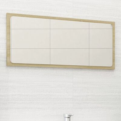 vidaXL Espejo de baño madera contrachapada color roble 80x1,5x37 cm