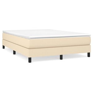 vidaXL Estructura de cama con somier tela color crema 140x200 cm