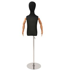 vidaXL Maniqu&iacute; Ajustable de 120-150 cm con Base Unisex PP Negro