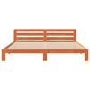 vidaXL Cama sin colchón madera maciza de pino marrón cera 200x200 cm