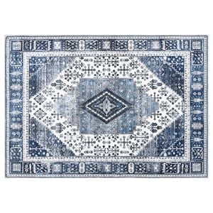 vidaXL Alfombra ORIZ Azul Oscuro 140 x 200 cm 100% Poli&eacute;ster