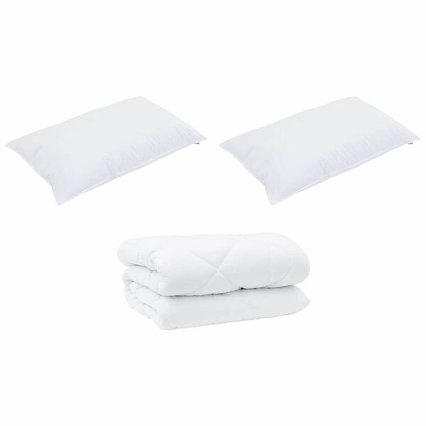 vidaXL Edredón de Invierno con almohada 3 pcs Microfibra