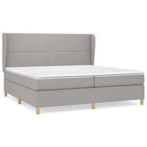 vidaXL Cama box spring con colch&oacute;n tela gris claro 200x200 cm