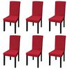 Funda para silla el&aacute;stica recta 6 unidades burdeos