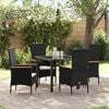 vidaXL Conjunto de Comedor de Jard&iacute;n con coj&iacute;n 5 pcs Negro