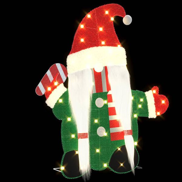 vidaXL Gnome Iluminado Cálido 71 x 64 cm Tela de Brillantina