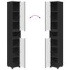 vidaXL Gabinete de Ba&ntilde;o Negro 30,5 x 30 x 195 cm Madera contrachapada