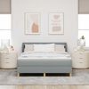 vidaXL Cama tipo Box Spring con colch&oacute;n Gris claro 140 x 190 cm tela