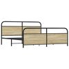 vidaXL Estructura de cama sin colch&oacute;n metal roble Sonoma 200x200 cm