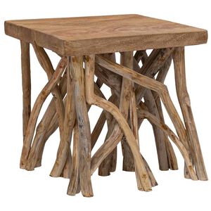 vidaXL Mesa de centro de troncos madera reciclada mixta 40x40x40 cm