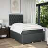 vidaXL Cama box spring con colch&oacute;n tela gris oscuro 120x200 cm