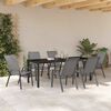 vidaXL Conjunto de Comedor de Jard&iacute;n 7 pcs Gris y Negro